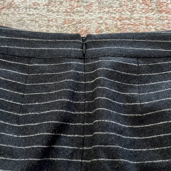 Madewell Pinstripe Asymmetrical Wrap Wool Cotton Blend Mini Skirt Size 0 Small - Picture 5 of 7